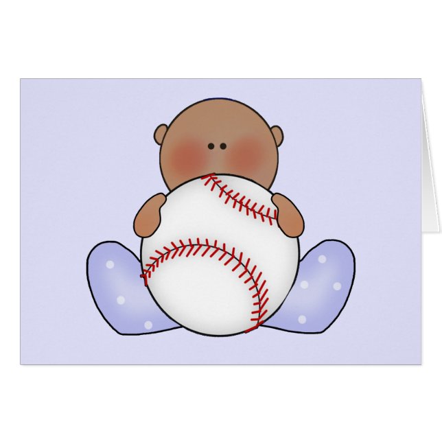 Lil Baseball Baby Boy - Carte blanche ethnique (Devant Horizontal)