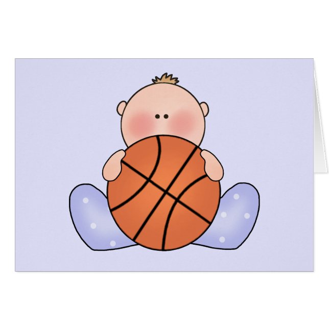 Lil Basketball Baby Boy Blank Card (Vorderseite (Horizontal))