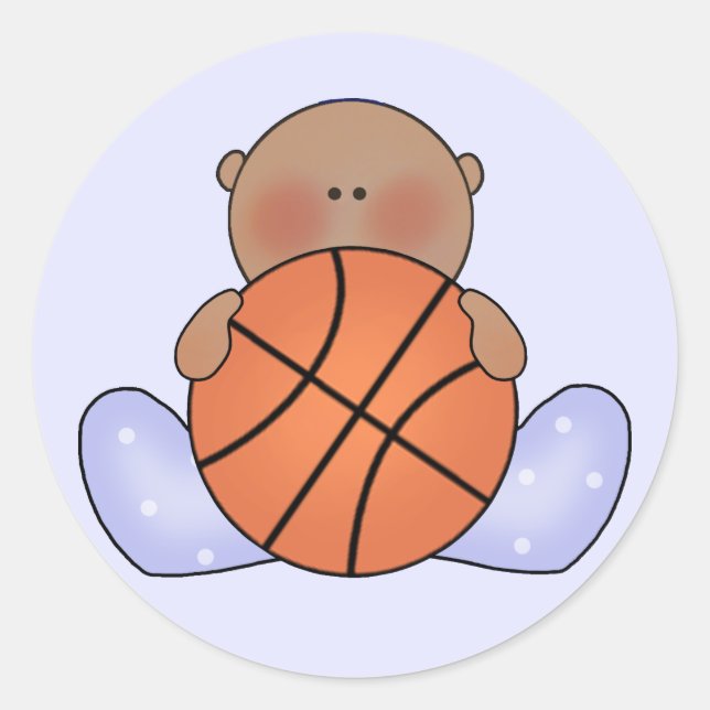 Lil Basketball Baby Boy - Ethnic Runder Aufkleber (Vorderseite)