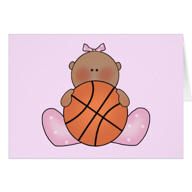 Lil Basketball Baby Girl - Ethnic Blank Card (Vorderseite (Horizontal))