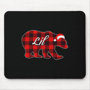 Lil Bear Red Kariert Christmas Pajama Bear Familie Mousepad