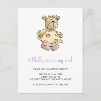 Lil' Bears ・ Baby Girl Yellow Dress Postkarte