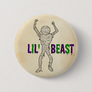 Lil' Bestie Drilling Schriftart Mummy Halloween Button