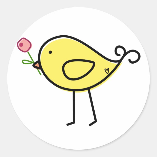 Lil' Birdie Runder Aufkleber (Vorderseite)
