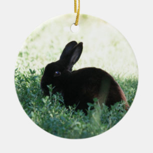 Lil Black Bunny Keramikornament