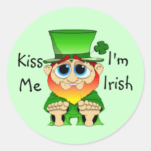 Lil Blarney Kiss Me Ich bin irisch Runder Aufkleber