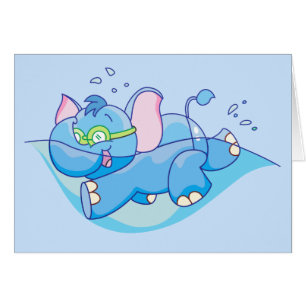 Lil blaue Elefant-Schwimmen