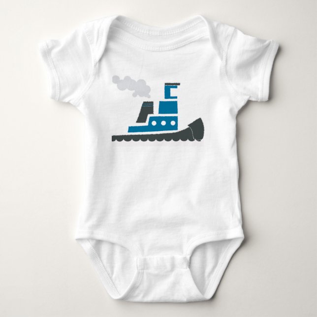 Lil blaues Schlepper-Baby einteilig Baby Strampler (Vorderseite)