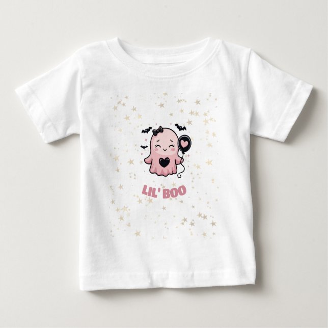 LIL' BOO T-Shirt fantôme rose mignon avec ballon (Devant)