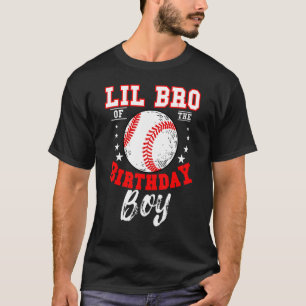 Lil Bro des Geburtstags Boy Baseball Theme Bday Ce T-Shirt