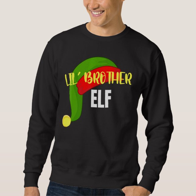 Lil Brother Elf Matching Family Group Christmas Pa Sweatshirt (Vorderseite)