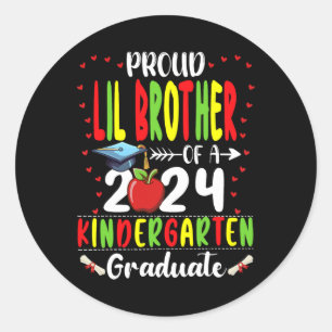Lil Bruder von 2024 Kindergarten Graduate Runder Aufkleber