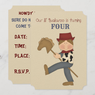 Lil' Buckaroo (cheveux bruns) Invitation de fête d