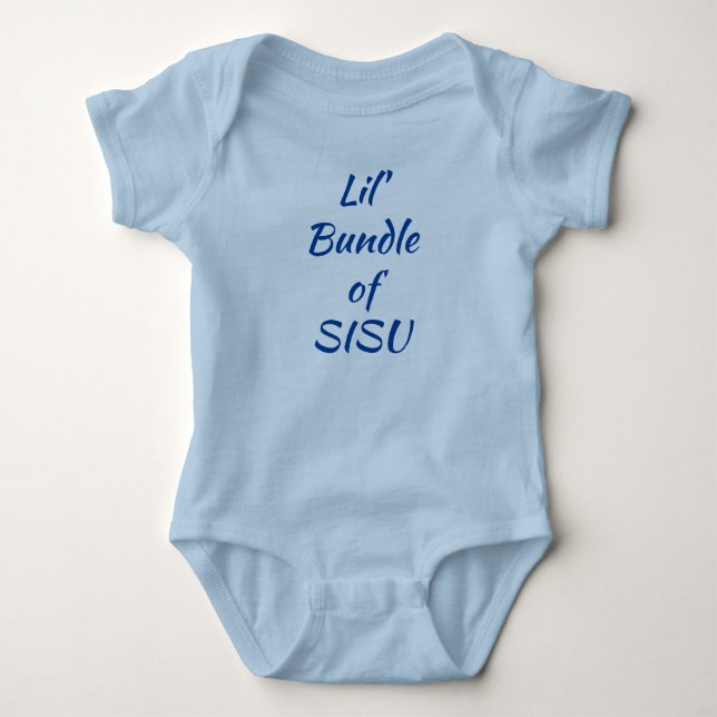 Lil' Bundle von SISU Finnish Baby One-Piece (blau) Strampler (Vorderseite)