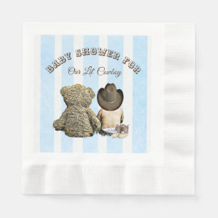 Lil Cowboy and Teddy Bear Baby Showroom Napkins Serviette