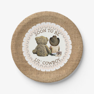 Lil Cowboy-Baby-Duschen-Kuchen-Teller bald sein Pappteller