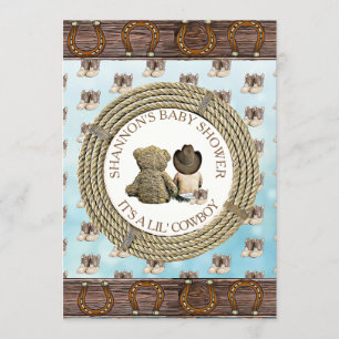 Lil' Cowboy Boy Country and Western Babydusche Einladung