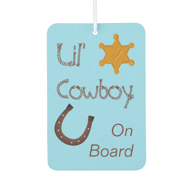 Lil' Cowboy On Board Western Baby Autolufterfrischer (Vorderseite)
