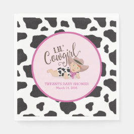 Lil' Cowgirl Babydusche Napkins - Redhead Serviette