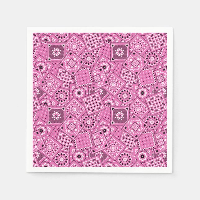 Lil' Cowgirl Babydusche Pink Bandanna Napkins Serviette (Vorderseite)