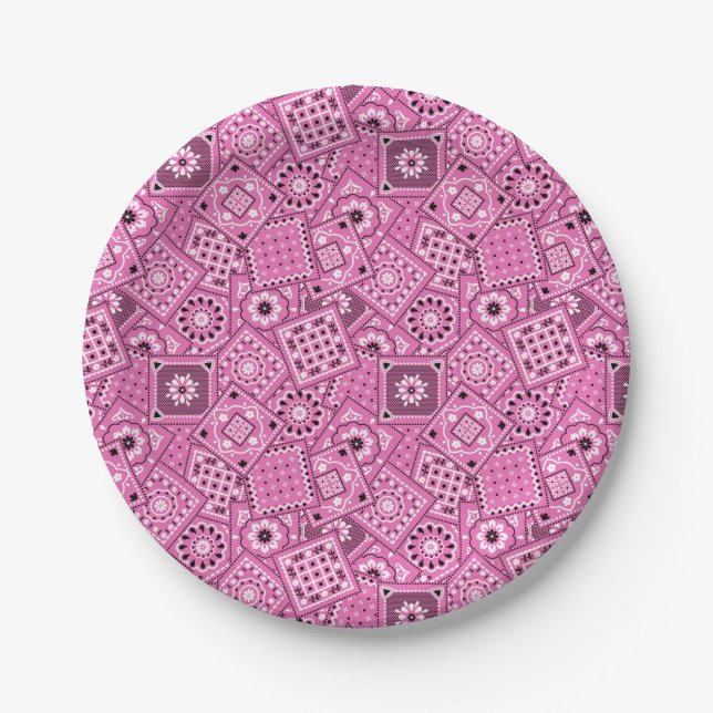 Lil' Cowgirl Babydusche Pink Bandanna Teller (Vorderseite)