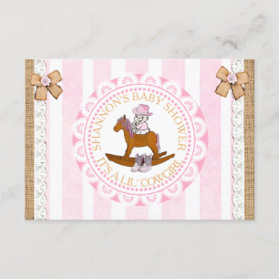 Lil' Cowgirl Girl und Western Babydusche Einladung
