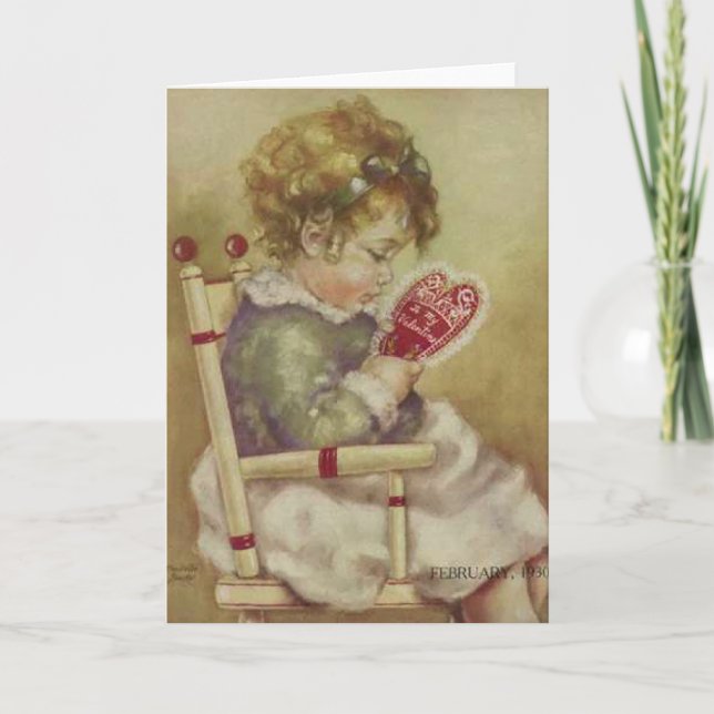 'Lil Darling' Vintage Valentinkarte Feiertagskarte (Vorderseite)
