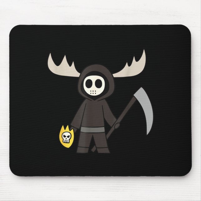 Lil Doom Moose - Funny Reaper Cartoon  Mousepad (Vorne)