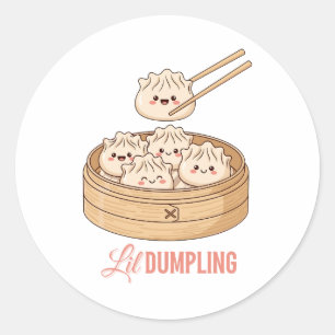 Lil Dumplin – Süßes Baby-Dümpelchen-Design   Weibl Runder Aufkleber