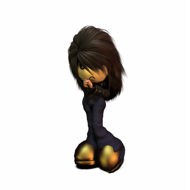 Lil Emo Mädchen-Skulptur Freistehende Fotoskulptur (Vorne)
