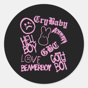 Lil Emo Rap Goth Peep Hip Hop Tattoo Runder Aufkleber