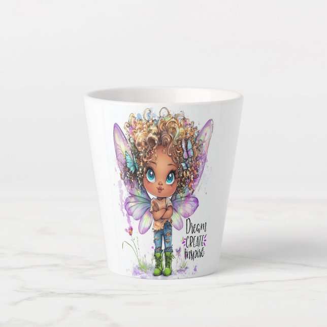 Lil' Fairy Dream Create Inspiriert Latte Tasse (Vorderseite)