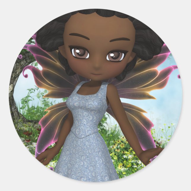 Lil Fairy Princess Runder Aufkleber (Vorderseite)