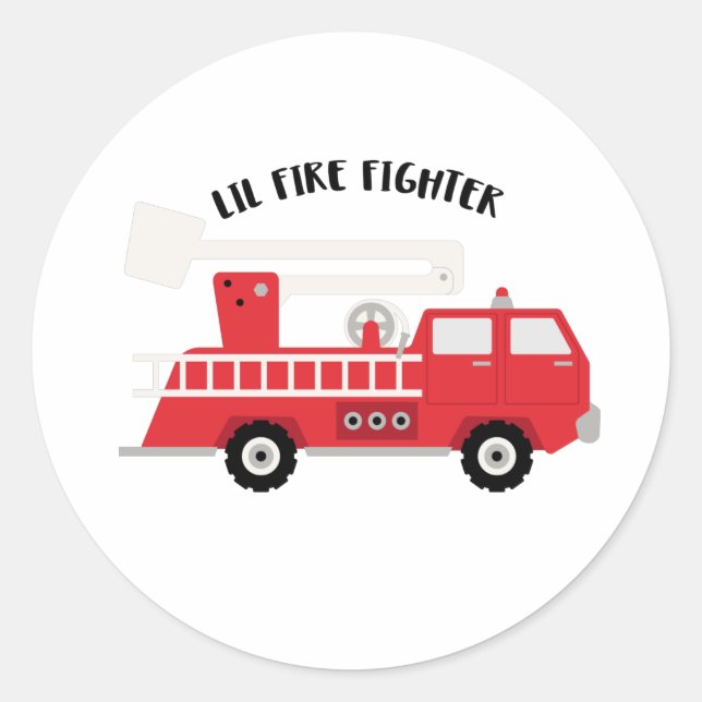 Lil Fire Fighter Runder Aufkleber (Vorderseite)