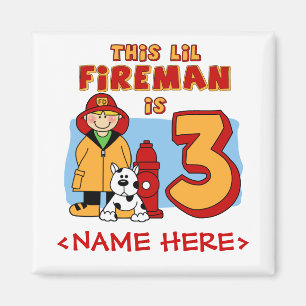 Lil Fireman 3. Geburtstag Magnet