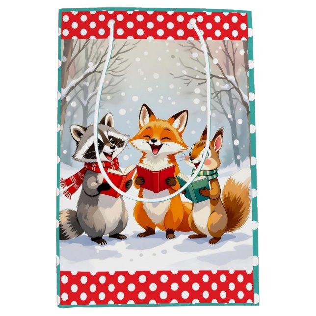 Lil Forest Animals singen Weihnachtslieder Mittlere Geschenktüte (Vorderseite)