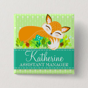Lil Foxie CUB - niedlicher Name-Abzeichen-Knopf Button