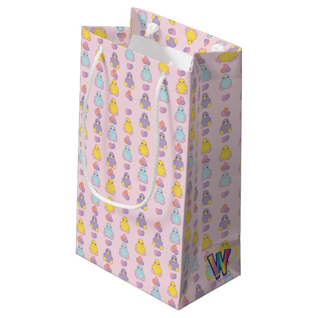 Lil Frühlings-Küken-Muster Kleine Geschenktüte (Rückseite Schrägansicht)