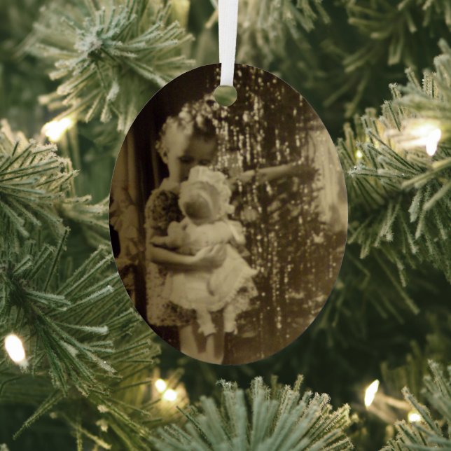 Lil Girl avec poupée métal ornement de Noël (Insitu)