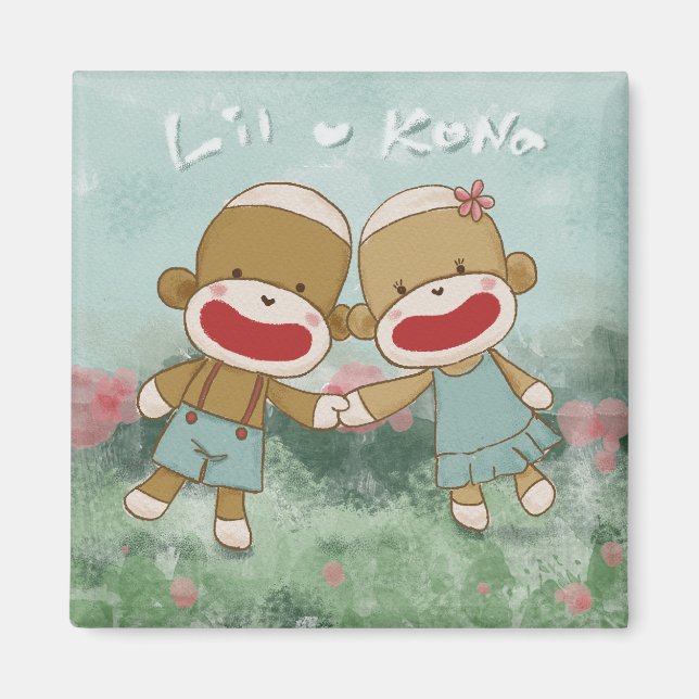Lil & Kona Holiding Hands Magnet (Vorne)