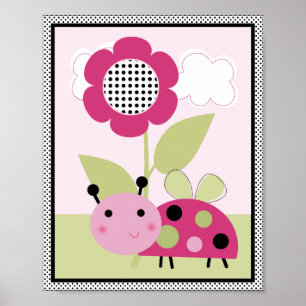 Lil Ladybug mit Polka Dots #2 Kinderzimmer Art Pos Poster
