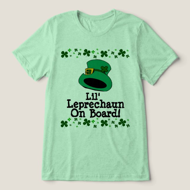 Lil' Leprechaun an Bord der Schwangerschaft Tri-Blend Shirt (Design Vorderseite)
