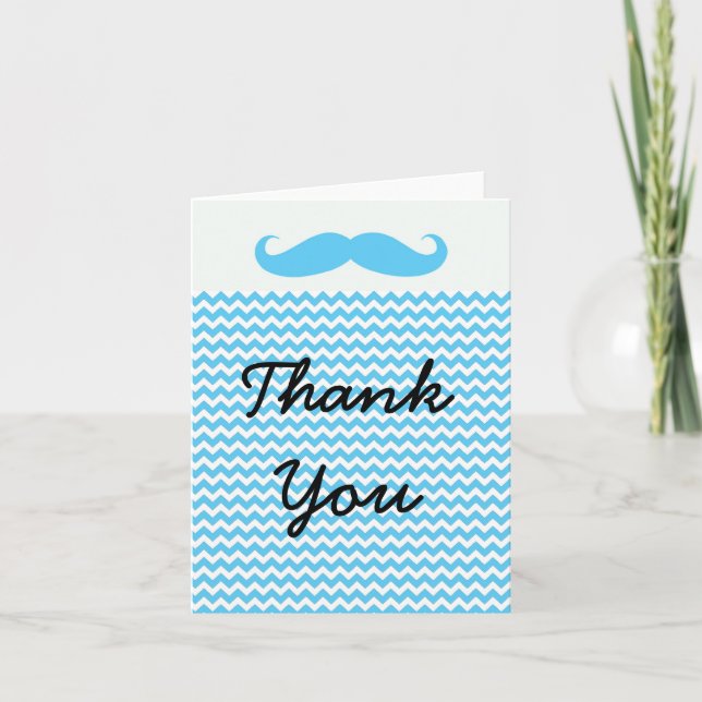 Lil Litle Man Mustache Carte de remerciements (Devant)