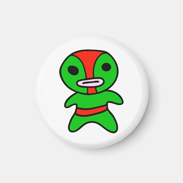 li'l Lucha Libre Wrestler Magnet (grün-rot) (Vorne)