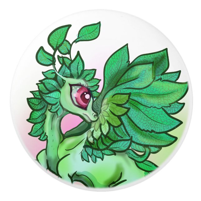 lil' Mint Herb Garden Dragon Keramikknauf (Vorderseite)