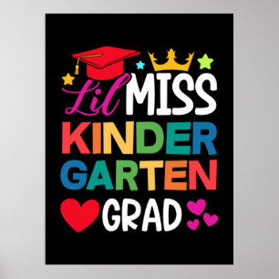 Lil Miss Kindergarten Grad Prek Abschluss Poster