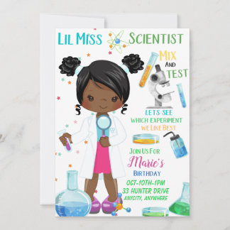 Lil Miss Scientist zum Geburtstag Einladungskarte