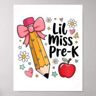 Lil Miss Vorschulkinder Mädchen Bleistift Schleife Poster