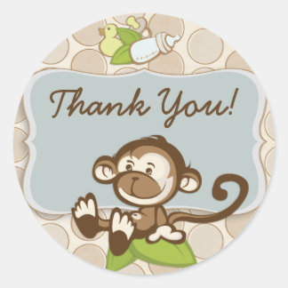 Lil Monkey Vielen Dank, Aufkleber/Label Runder Aufkleber