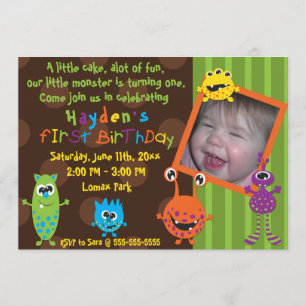 Lil Monster-erster Geburtstag Einladung
